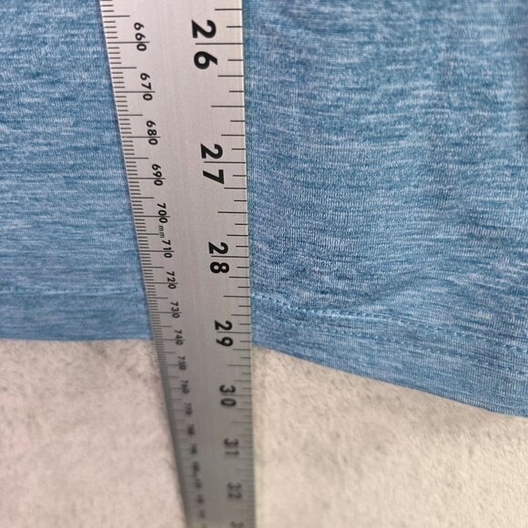 Mens G.H. Bass & Co. Heather Blue Polo Shirt Short Sleeve Polyester Stretch L - Picture 6 of 8